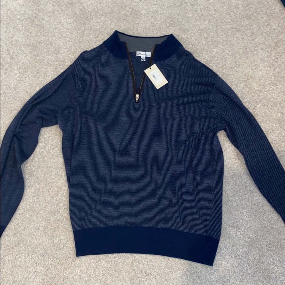 Peter Miller 1/4 zip navy sweater